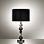Table Lamp in Black Chrome with Acrylic Ball Lampstand Stem, Stunning Modern Table Lamp for the Home