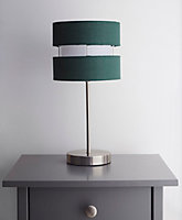 Table Lamp with Layer Fabric Light Shade Forest Green