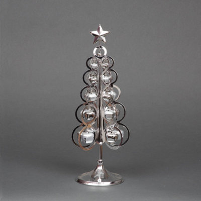Table Top Decoration Silver Metal Christmas Tree Bells Rings Star 13.5 inch Price Comparisons | Compare The Build