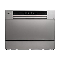 Table Top Dishwasher In Silver, 6 Places 6 Programmes SIA TTD6S