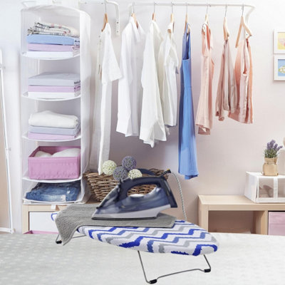 Table Top Ironing Board With Hook For Storage, Non-Slip Feet Ironing Board