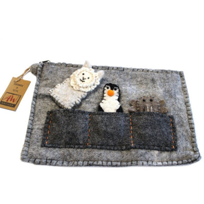 Tablet Pouch with Finger Puppets - Protective & Playful 28.5cm