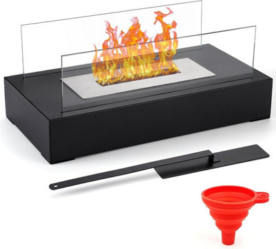 Tabletop Fire Pit for Indoor Outdoor - Portable Rectangular Fireplace ...