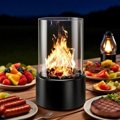 Tabletop LED Fireplace Fire Pit -Glass Burning Effect Heater