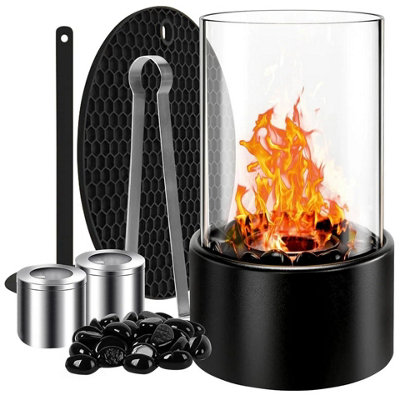 Tabletop LED Fireplace Fire Pit -Glass Burning Effect Heater