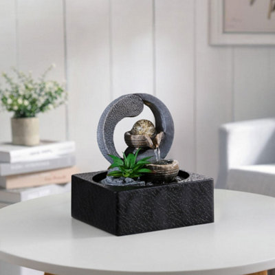 Tabletop Rockery Water Fountain Decor 22cm H