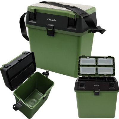 Tackle Box seat bucket box for camping fishing basket boating with Strap & Seat