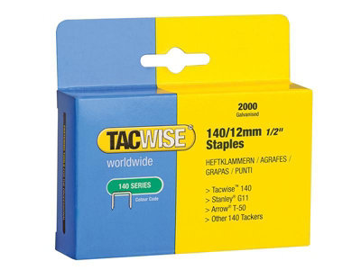Tacwise 0348 140 Series 12mm Staples Galvanised 2000 Pack - T50 G Z4-140 140EL