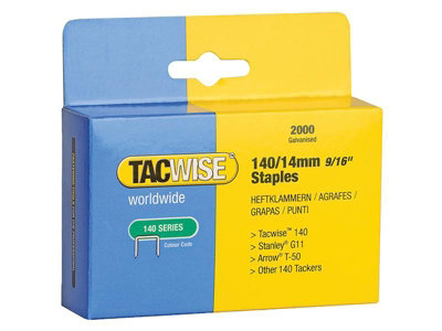 Tacwise 0349 140 Series 14mm Staples Galvanised 2000 Pack - T50 G Z4-140 A14014V