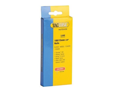 Tacwise 0359 18G 15mm Brad Nails Galvanised 2000 Pack - 181ELS 191 Duo 35