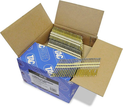 Tacwise 0435 Extra Verzinkte Constructienagels 2.9/50 mm, Ronde Kop, Schroefschacht, 22° Hoek, op Kunststofstrip, 3000 Stuks