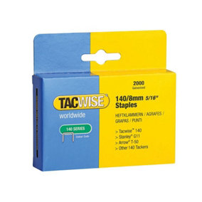 Tacwise - 140 Heavy-Duty Staples 8mm (Type T50  G) (Pack 2000)