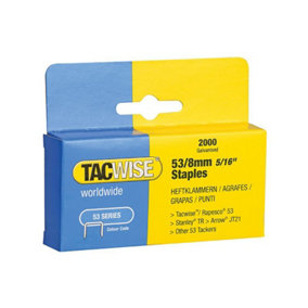 Tacwise - 53 Light-Duty Staples 8mm (Type JT21  A) (Pack 2000)