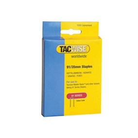 Tacwise - 91 Narrow Crown Staples 35mm - Electric Tackers (Pack 1000)