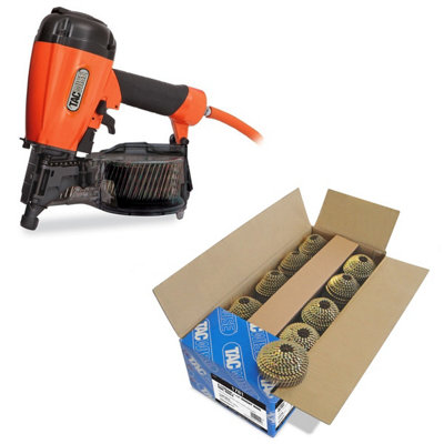 Tacwise FCN55V Corded Coil Nailer + 16,000 32mm Nails 57mm Framing Air Nail Gun