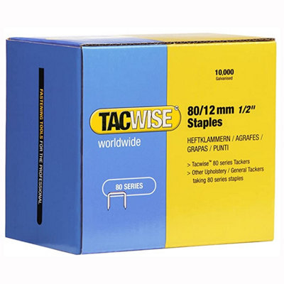 Tacwse 0384 80 Series 12mm Upholstery Staples Galvanised 10,000 Pack - A8016 Price Comparisons | Compare The Build