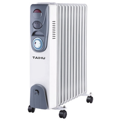 TAIHU 11 Fin Oil Radiator, 3 Power Settings, White - 11OH2500W14