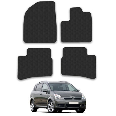 Tailored Floor Mats Fits Toyota Avensis Verso 2001-06  Auto  4pcs Black Rubber