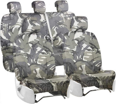 Tailored HD Waterproof Grey Camouflage Seat Covers Ford Ranger T6