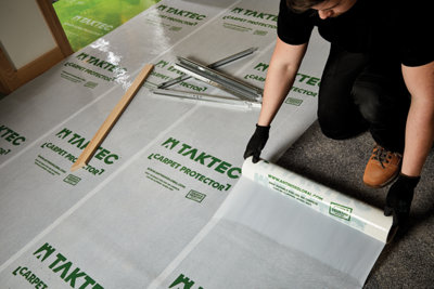 Taktec C600 100m x 600mm Premium Carpet Protector Roll - Boxed