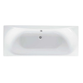 Talca White Super-Strong Acrylic Double Ended Straight Bath (L)1700mm (W)700mm