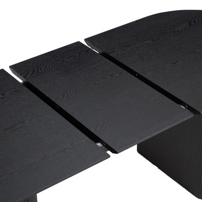 Talia Black Oval Extending Japandi Table