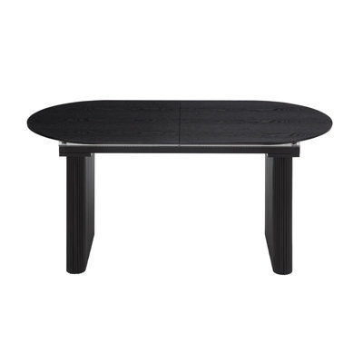 Talia Black Oval Extending Japandi Table
