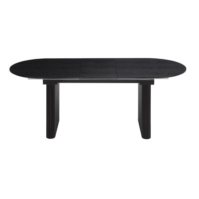 Talia Black Oval Extending Japandi Table