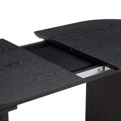 Talia Black Oval Extending Japandi Table