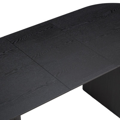 Talia Black Oval Extending Japandi Table