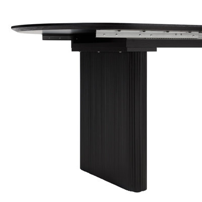 Talia Black Oval Extending Japandi Table