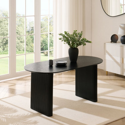 Talia Black Oval Japandi Table