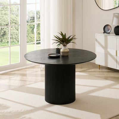 Talia Black Round Japandi Table