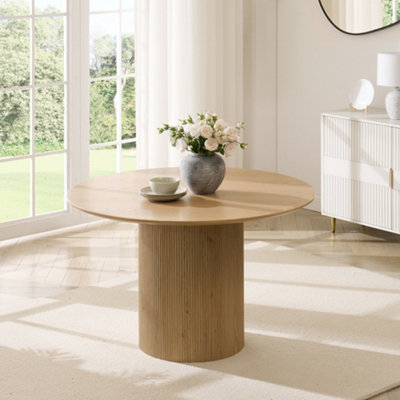 Talia Natural Round Japandi Table