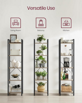 Tall Bookshelf, Industrial Storage Unit, Office Study Organizer ...