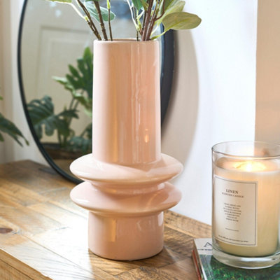 Tall Ceramic Bubble Vase - 30cm - Nude - 7