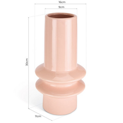 Tall Ceramic Bubble Vase - 30cm - Nude - 8