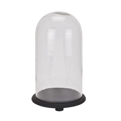 Tall Dome Cloche - Glass - L26 x W26 x H45 cm - Black