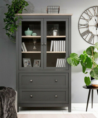 Grey glass outlet dresser