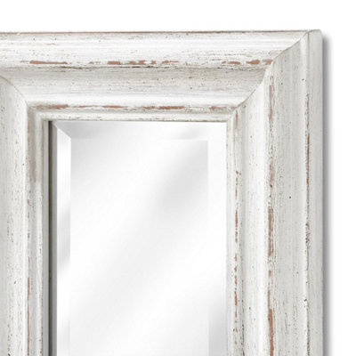 Tall Narrow Whitewashed Full-Length Wall Mirror