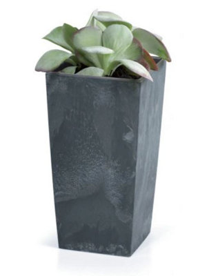 Tall Planter Plant Pot Square Concrete Effect Flower Indoor Outdoor Garden Patio H75cm/W40cm Anthracite