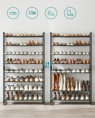Tall Shoe Storage, Stackable Metal Organizer, Adjustable Shelving Unit ...