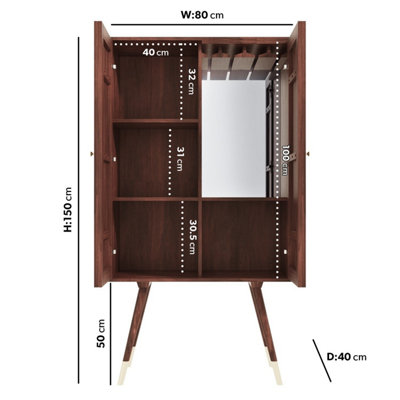 Dark wood drinks cabinet sales