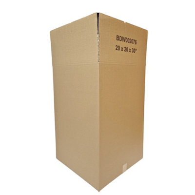 Tall Strong Double Wall Extra Large Cardboard Box 20" x 20" x 30" Storage Packing Moving House Sturdy Shipping Boxes (Pack of 1) - 7