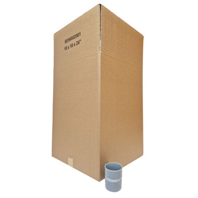 Tall Strong Double Wall Extra Large Cardboard Boxes 45cm x 45cm x 61cm 123 Litres Storage Packing Moving House Shipping, 1 Box
