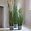 Tall Zinc Vase - Rustic Design Metal Planter for Real or Artificial Plants & Grasses - Measures H18 x 19cm Diameter