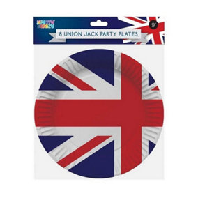 Tallon Union Jack Disposable Plates (Pack of 8) Red/Blue/White (One Size)