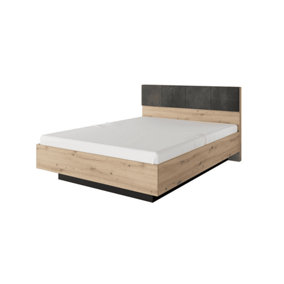 Tally Contemporary Ottoman Bed Frame EU King Size Artisan Oak Effect & Anthracite (L)2100mm (H)1040mm (W)1630mm
