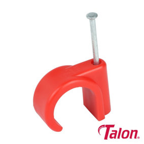 Talon - Nail In Pipe Clip - Red - NCH22 (Size 22mm - 100 Pieces)