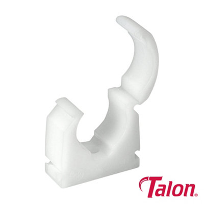 Talon - Single Hinged Clip - White - TS22 (Size 22mm - 100 Pieces)